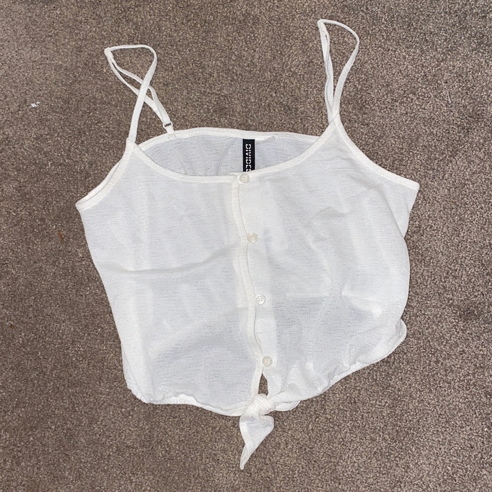 H&M white thank top